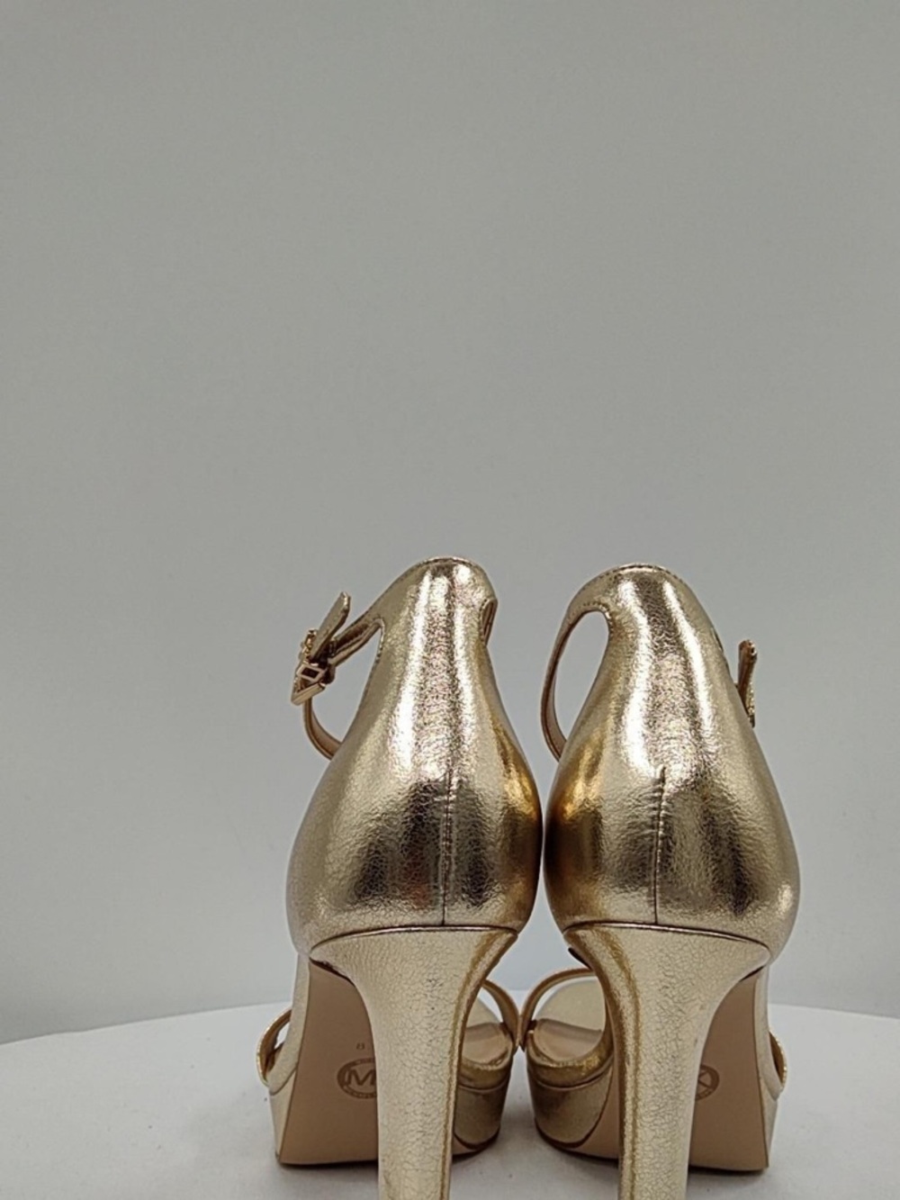 Michael Kors Gold Ankle-Strap Platform Sandals - Picture 2 of 2